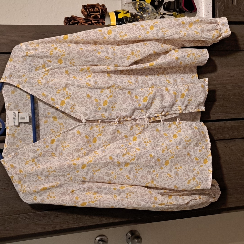 Euc Rachel Zoe Yellow Floral top